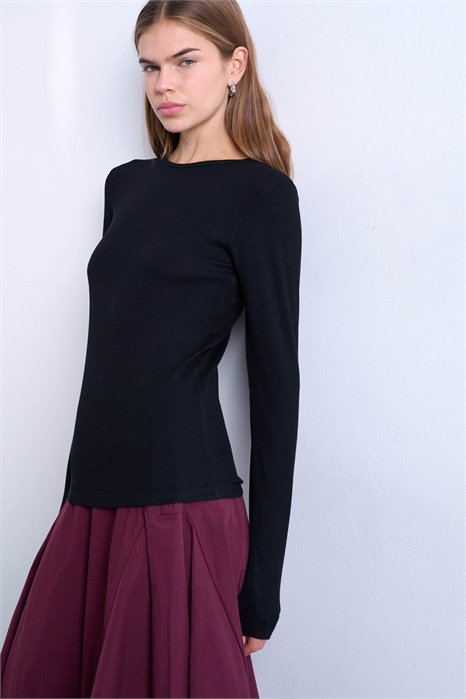 Топ с длинным рукавом из ткани премиум-класса артикул 150082300