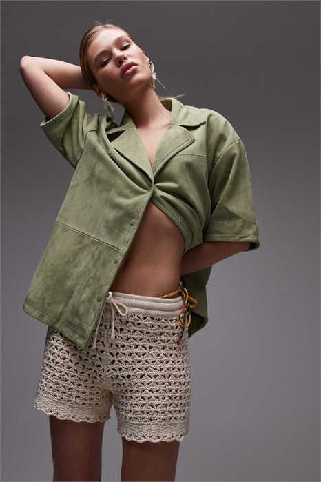 Шорты из трикотажа с вышивкой артикул 140143064