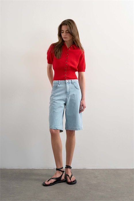 Длинные джинсовые шорты артикул 148859429