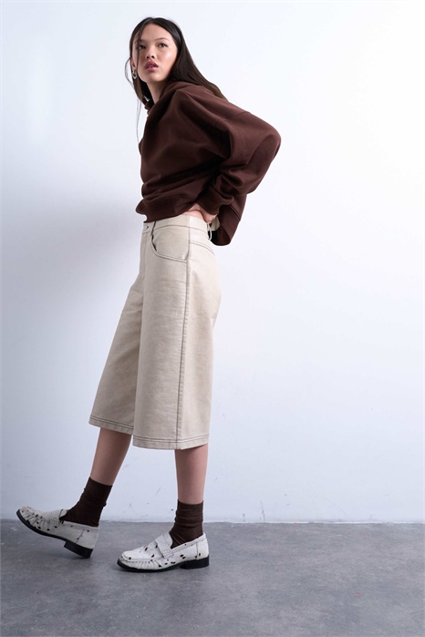 Шорты-лонглины из искусственной кожи артикул 150345948