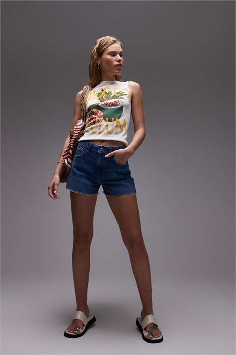 Джинсовые шорты А-силуэта артикул 139622960