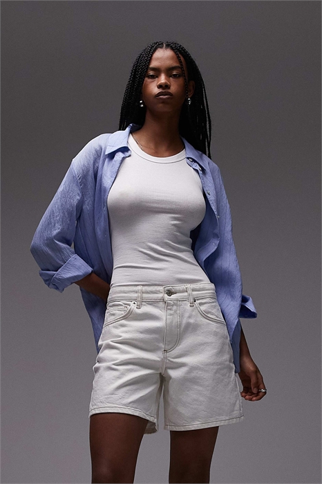 Шорты из денима с завязками на талии артикул 148443880