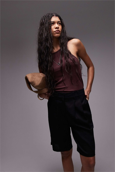 Льняные шорты-лонглайн артикул 141103598