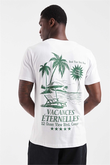 Футболка с коротким рукавом и принтом «Vacances» артикул 150971131