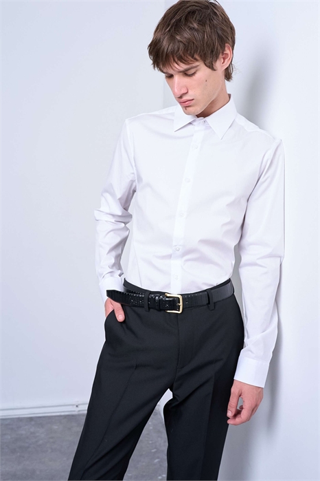 Формальная рубашка с длинными рукавами из эластичной ткани артикул 131684529