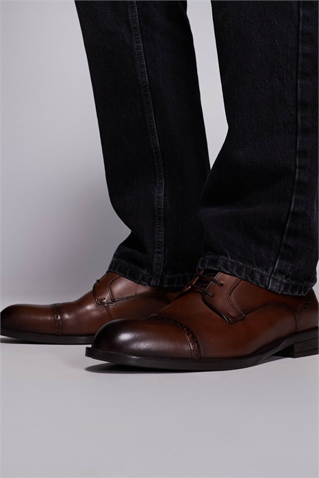 Кожаные туфли-дерби BOSS Black из кожи тайли артикул 154260498