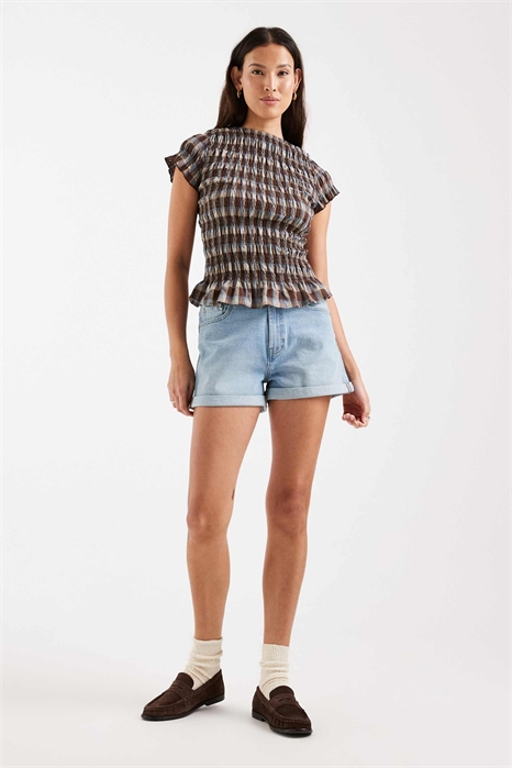 Удобные джинсовые шорты в стиле «mom» артикул 153818210