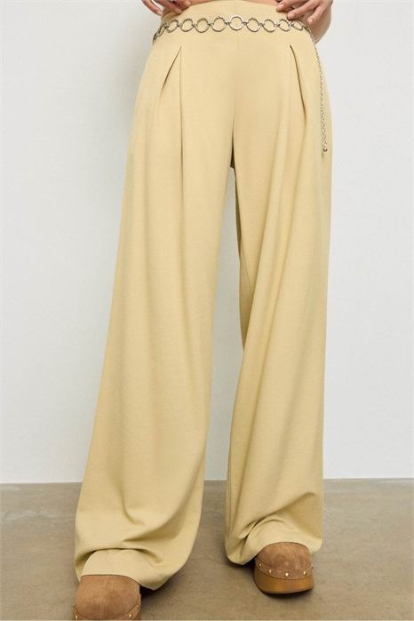 Брюки из сатина с вытачками и цепочкой артикул 156238438