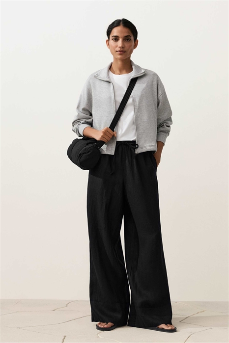 Брюки прямой крой из 100% льна с декоративными швами артикул 156340929