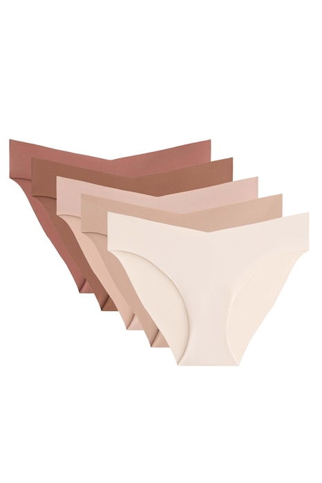 5 пар классических трусов с невидимым V-образным вырезом из смесовой полиамидной ткани артикул 155513296