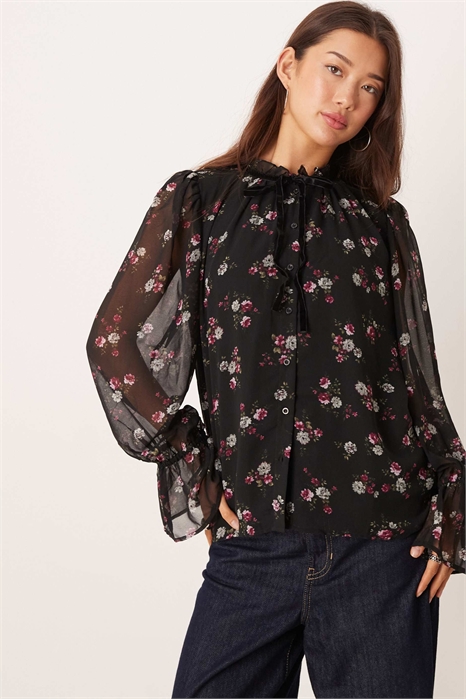 Блузка в стиле бохо из шифона с оборками артикул 152125344