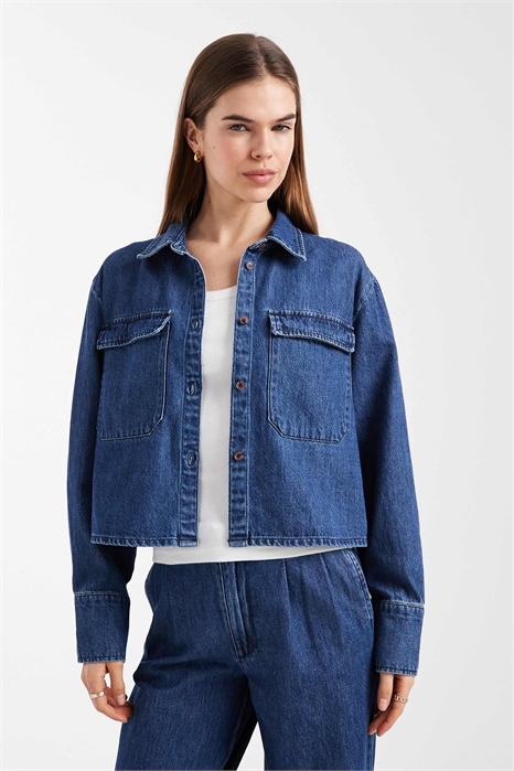 Джинсовая рубашка с функциональным карманом co-ord артикул 153084200