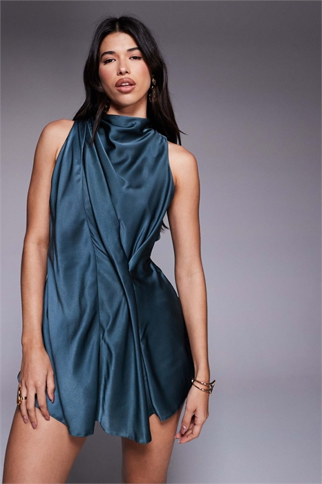 Комбинезон из атласа с высоким воротником артикул 148817783