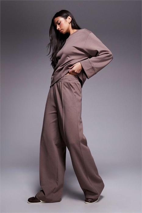 Брюки с широкими брючинами и застежкой-молнией артикул 150345512