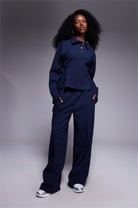 Брюки с широкими брючинами и застежкой-молнией co-ord артикул 152865673