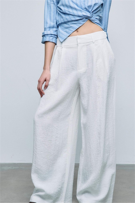 Брюки в стиле рустик с широкими брючинами и регулируемыми пуговицами артикул 156220513