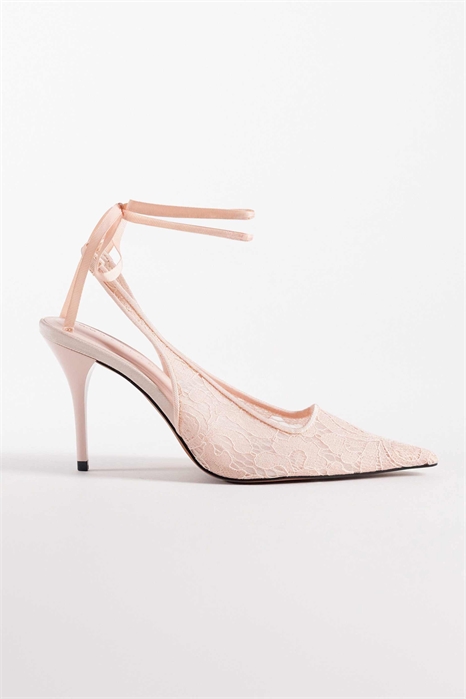 Туфли-лодочки с завязками на щиколотке и заостренным носком артикул 151997653