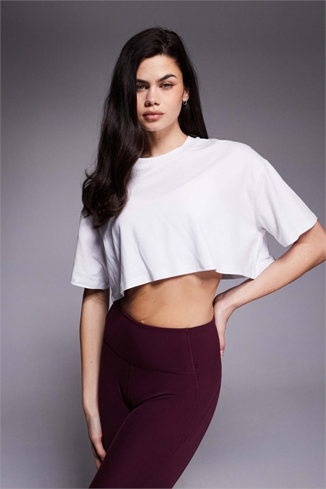 Функциональная укороченная футболка из смешанного материала с ультрамягкой текстурой артикул 154641651