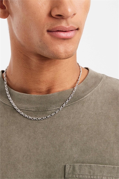 Ожерелье из цепочки с овальными звеньями и шариками артикул 149071325