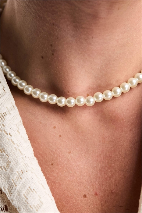 Колье с имитацией жемчуга артикул 132176727