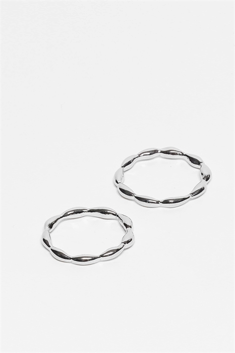 Набор из 2 тонких колец с эффектом расплавленного стекла артикул 148522744