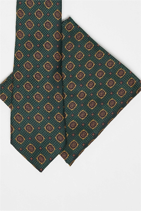 Галстук и нагрудный платок с винтажным принтом артикул 154311628