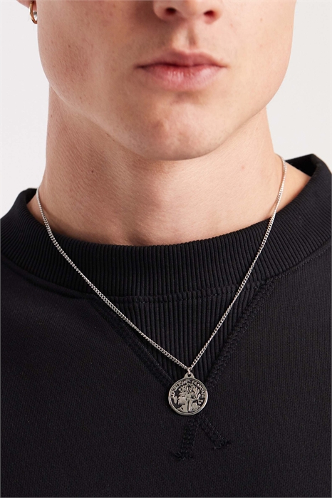 Водонепроницаемое колье с подвеской в виде монеты из нержавеющей стали артикул 153573584