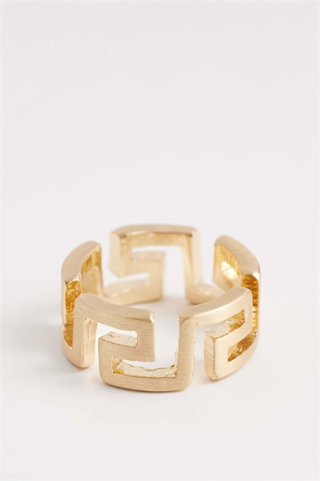 Кольцо с открытым узором «греческая волна» артикул 155054597