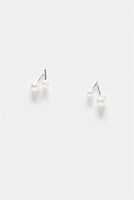 Серьги-гвоздики с двумя жемчужинами артикул 153890078