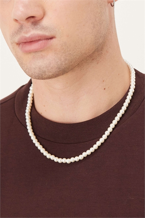 Короткое ожерелье из искусственных жемчужин в стеклянной оправе, 6 мм артикул 142878789