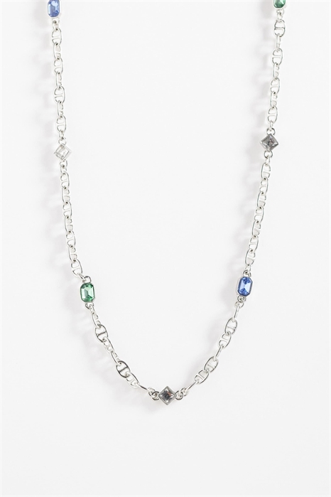 Колье из камней и цепочки артикул 155054684
