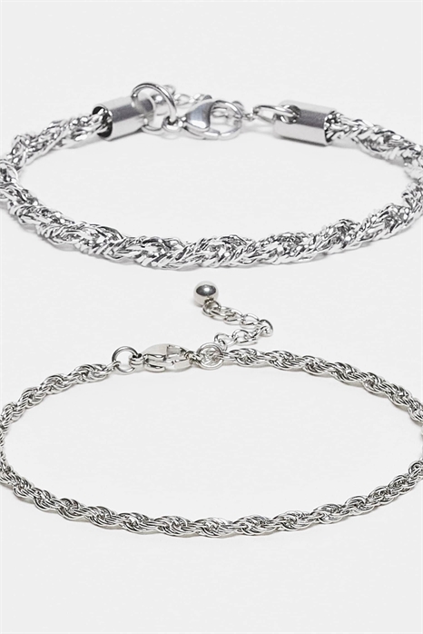 Набор из 2 водонепроницаемых браслетов из нержавеющей стали с витой цепочкой артикул 152384836