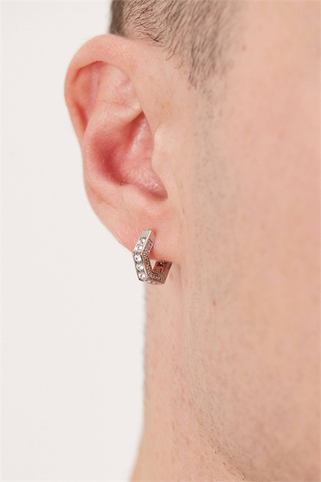 Серьги с шестиугольными кристаллами артикул 153565346