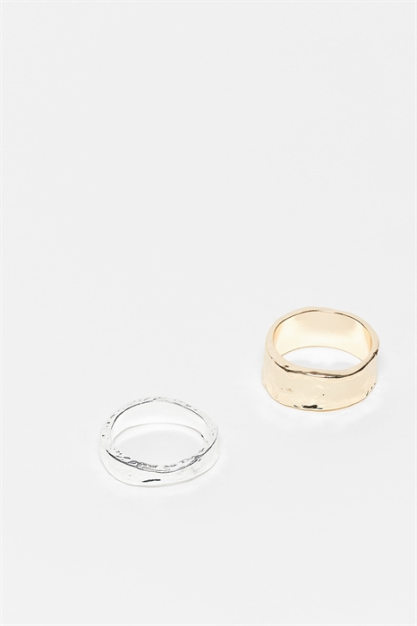 Набор универсальных колец из смешанных металлов с текстурой «под молоток» артикул 154100878