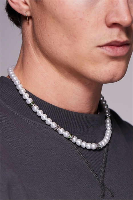 Ожерелье с жемчугом и ронделями артикул 153080217