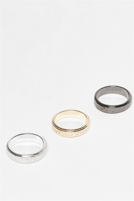 Набор из 3 колец с текстурой «под кованое» артикул 148522799