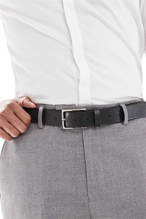Стильный ремень из искусственной кожи с серебряной пряжкой артикул 149049563