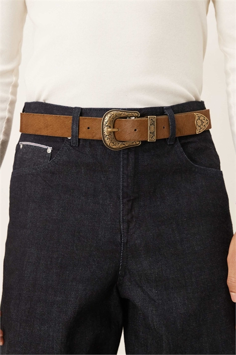 Ремень из коровьей кожи с застежкой в западном стиле артикул 152469958