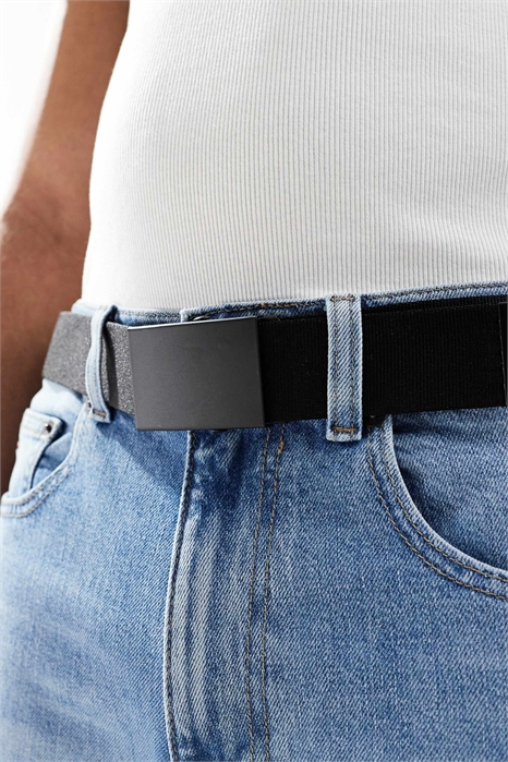 Ремневой пояс с матовой чёрной пряжкой артикул 148377393