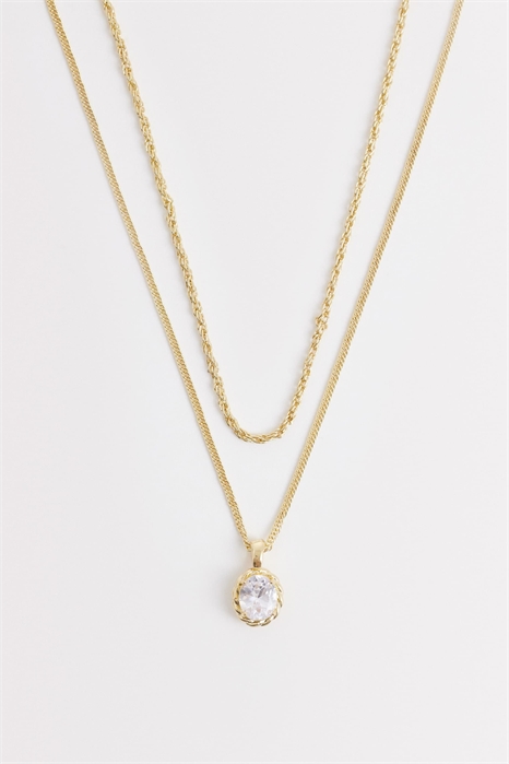 Набор из 2 кулонов с кристаллами из кубического циркония артикул 155216053