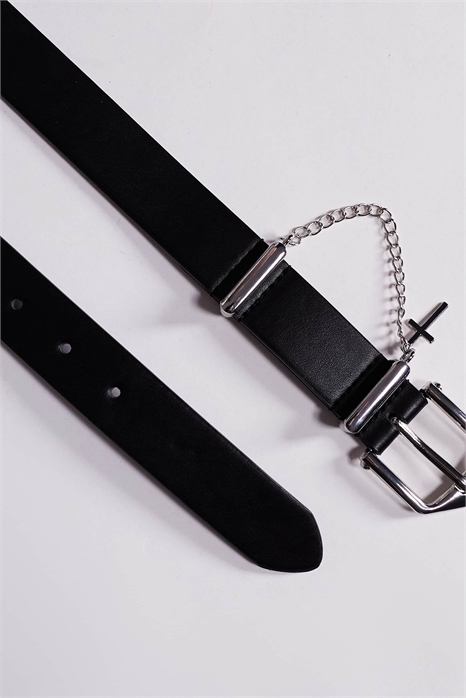 Ремень с крестом и цепочкой артикул 152469812