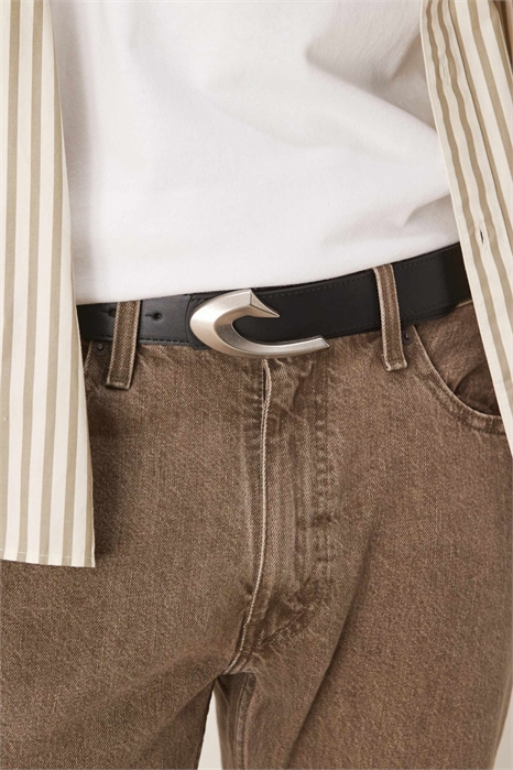 Ремень с овальной пряжкой артикул 150369476