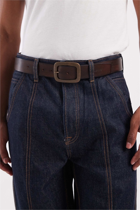 Кожаный ремень с серебряной пряжкой от Jordan артикул 142169055