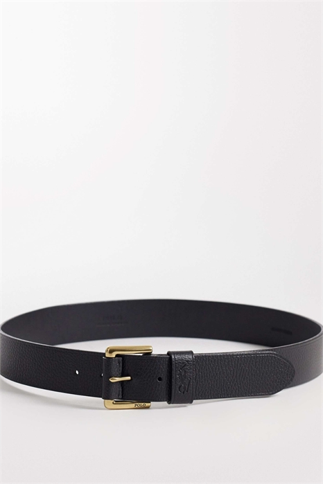 Ремень с логотипом из кожи с фактурой «галька» артикул 154151666