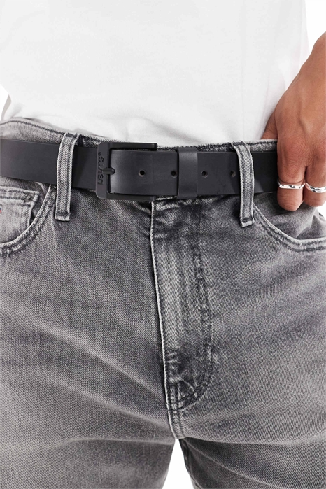 Ремень с кожаной пряжкой с логотипом артикул 142169057