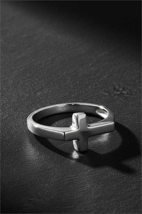 Кольцо в форме креста из стерлингового серебра артикул 147017562