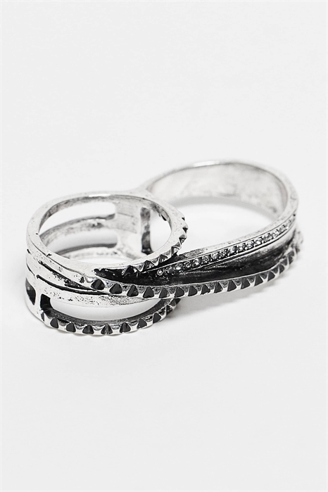 Унисекс-кольцо с двумя кольцами и перьями артикул 149833243