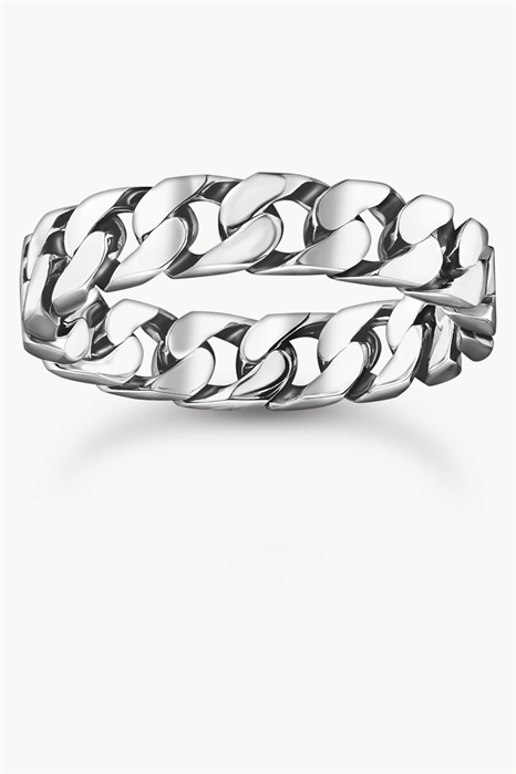 Серебряное кольцо с звеньями цепочки артикул 154286427