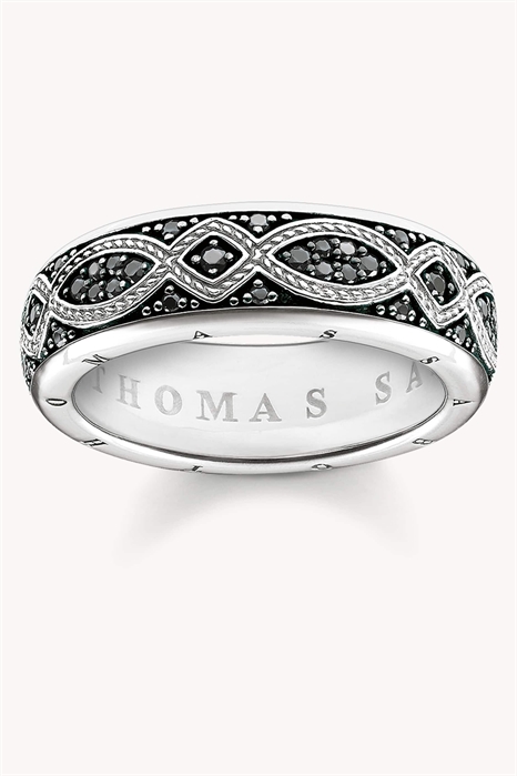 Кольцо с широкой ободкой и узором артикул 154286515