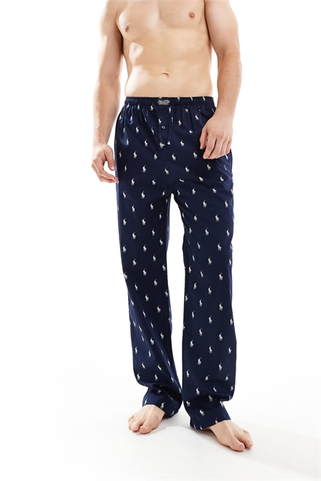 Брюки в стиле лаунж с логотипом по всей поверхности артикул 136560041